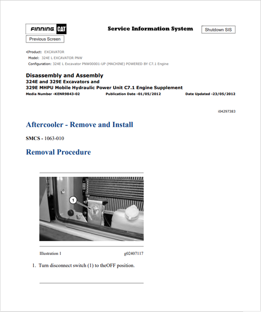 Caterpillar Cat 324E L Excavator Service and Repair Manual PDF | S/N PNW