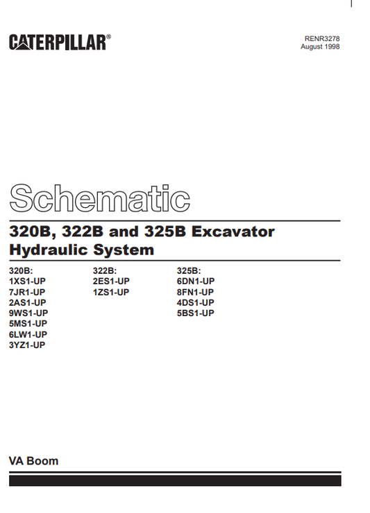 Caterpillar Cat 325B L Excavator Electrical And Hydraulic Schematic Manual PDF | S/N 6DN