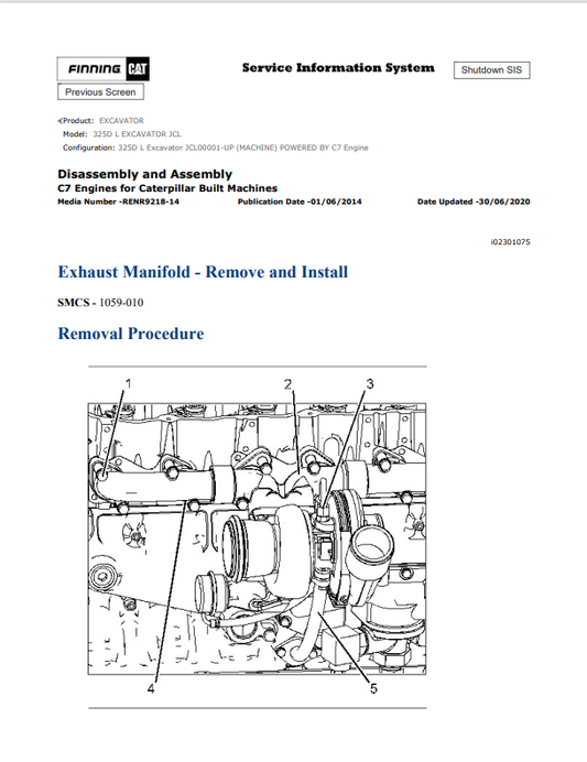 Caterpillar Cat 325D L Excavator Service and Repair Manual PDF | S/N JCL