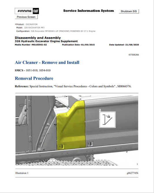 Caterpillar Cat 326 Excavator Service and Repair Manual PDF | S/N MFJ