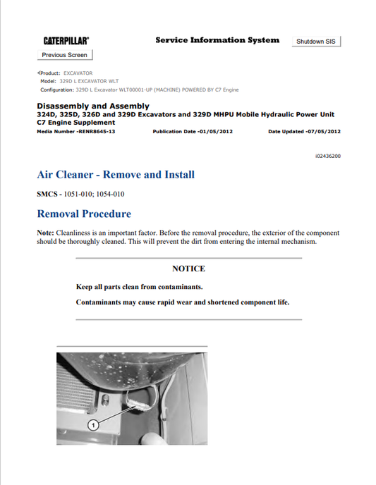 Caterpillar Cat 329D L Excavator Service and Repair Manual PDF | S/N WLT