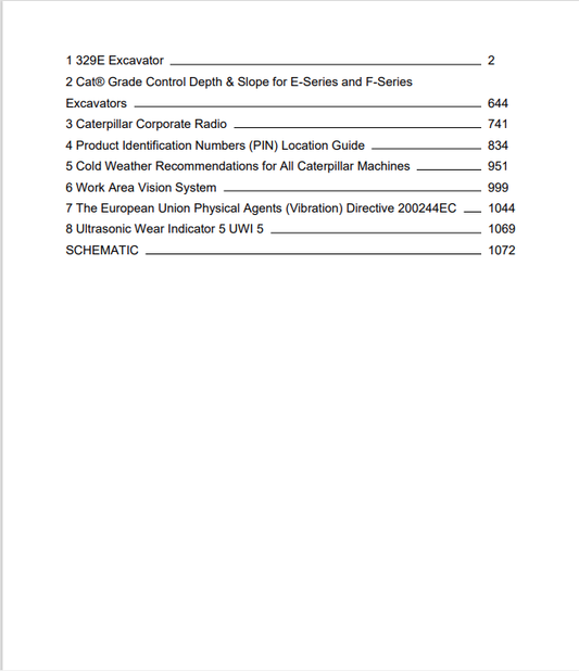 Caterpillar Cat 329E L Excavator Operation and Maintenance Manual PDF | S/N TST