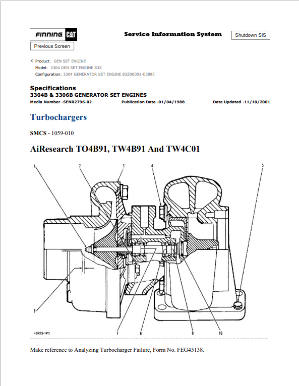 Caterpillar Cat 3304 Gen Set Engine Service and Repair Manual PDF | S/N 83Z
