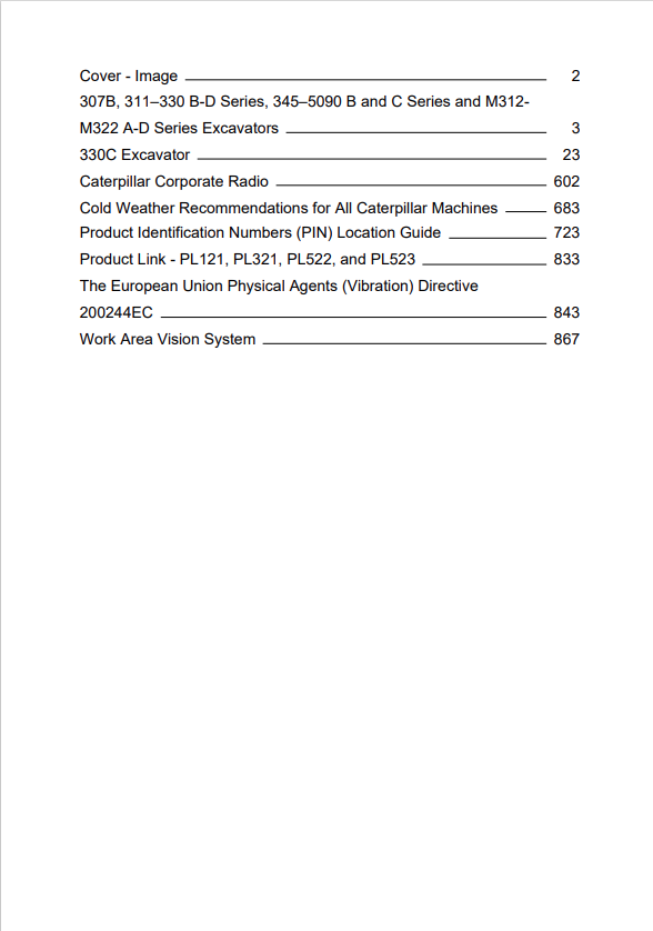 Caterpillar Cat 330C L Excavator Operation and Maintenance Manual PDF | S/N DKY
