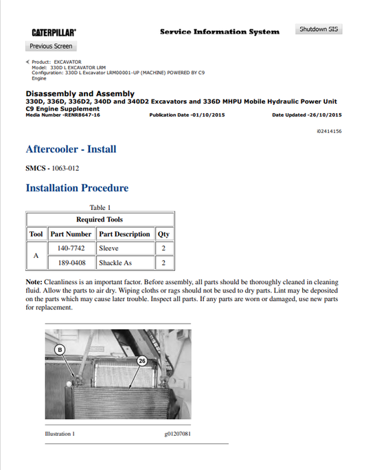 Caterpillar Cat 330D L Excavator Service and Repair Manual PDF | S/N LRM