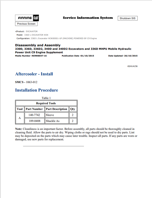 Caterpillar Cat 336D L Excavator Service and Repair Manual PDF | S/N W3K