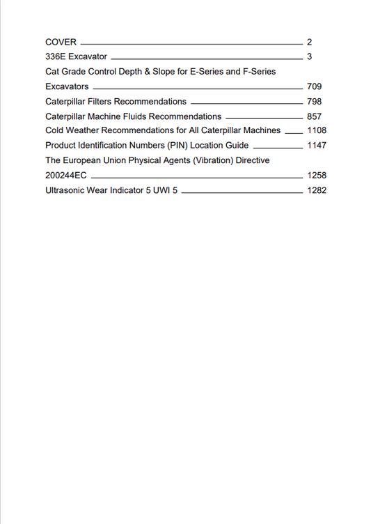 Caterpillar Cat 336E L Excavator Operation and Maintenance Manual PDF | S/N YEP