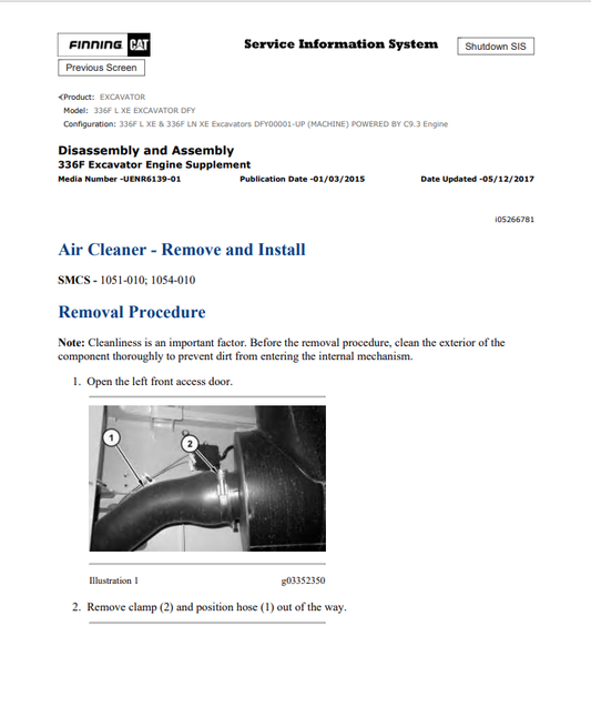 Caterpillar Cat 336F L XE Excavator Service and Repair Manual PDF | S/N DFY