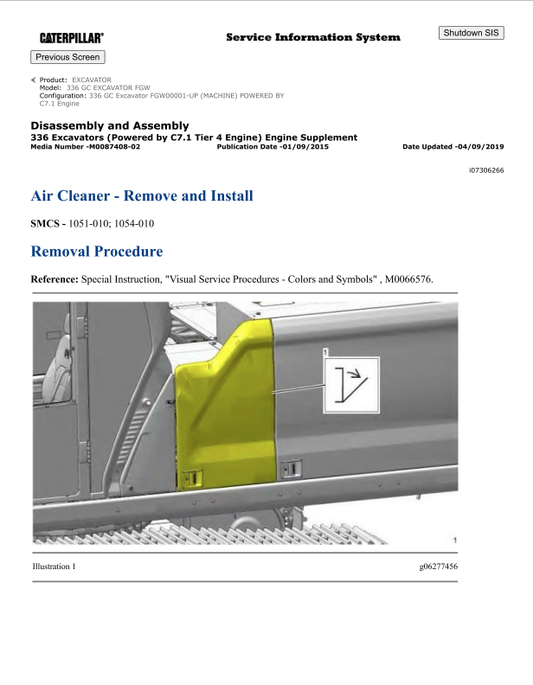 Caterpillar Cat 336 GC Excavator Service and Repair Manual PDF | S/N FGW