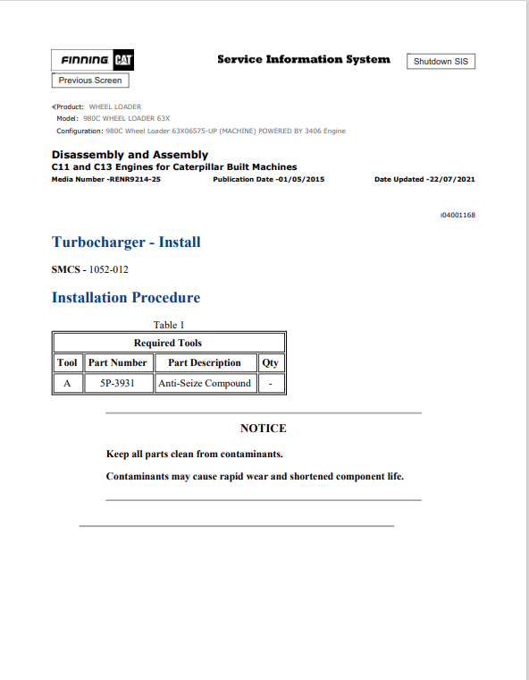 Caterpillar Cat 3406 Engine - Machine Service and Repair Manual PDF | S/N BMS