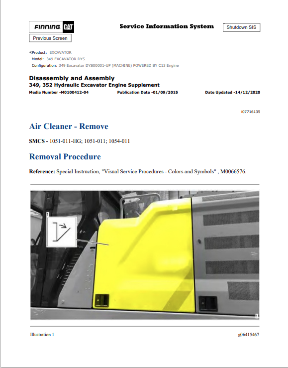 Caterpillar Cat 345C Excavator Service and Repair Manual PDF | S/N DYS