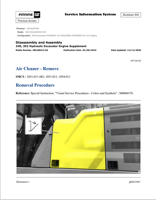 Caterpillar Cat 345C Excavator Service and Repair Manual PDF | S/N DYS
