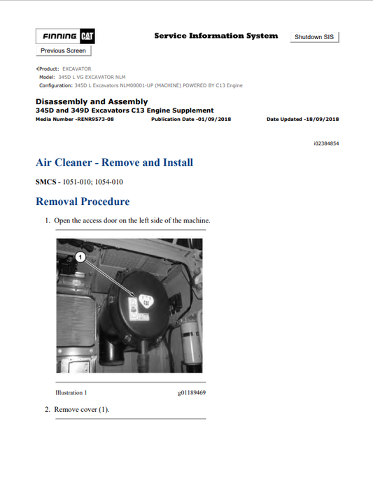 Caterpillar Cat 345D L VG Excavator Service and Repair Manual PDF | S/N NLM