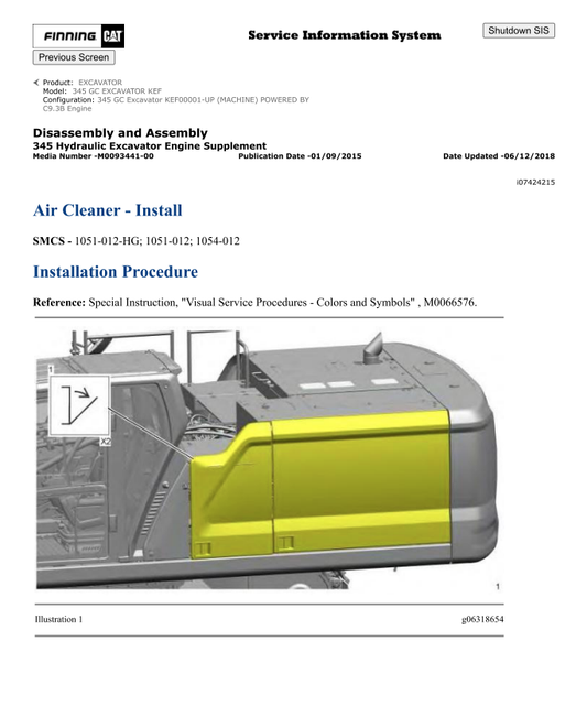 Caterpillar Cat 345 GC Excavator Service and Repair Manual PDF | S/N NAJ