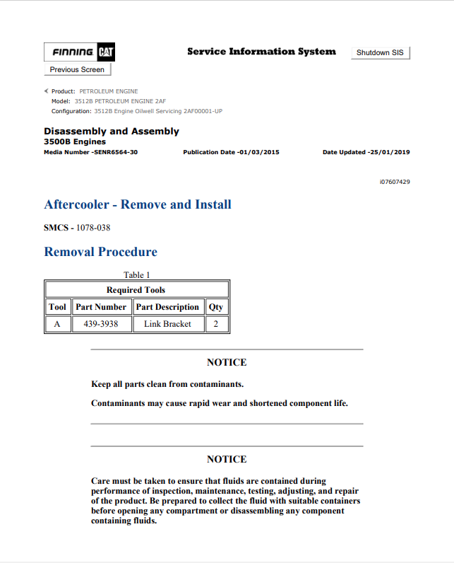 Caterpillar Cat 3512B Petroleum Engine Service and Repair Manual PDF | S/N 2AF