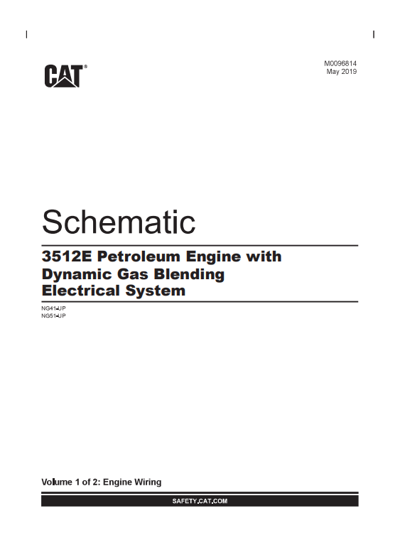 Caterpillar Cat 3512E Engine Electrical and Hydraulic Schematic Manual PDF | S/N NG5