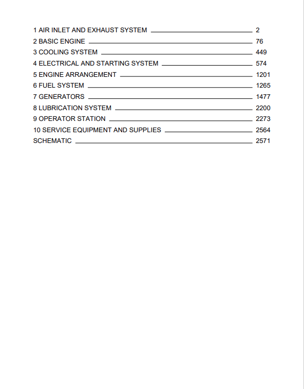 Caterpillar Cat 3512 Gen Set Engine Service and Repair Manual PDF | S/N 24Z00001-01316