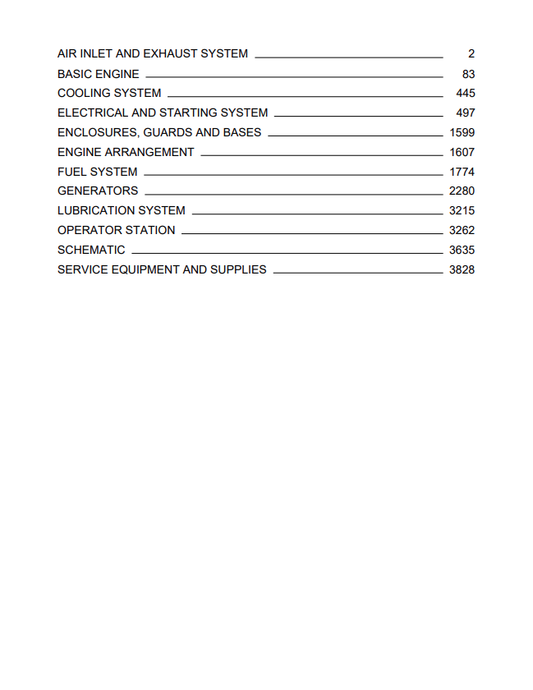 Caterpillar Cat 3512 Gen Set Engine Service and Repair Manual PDF | S/N 3YF