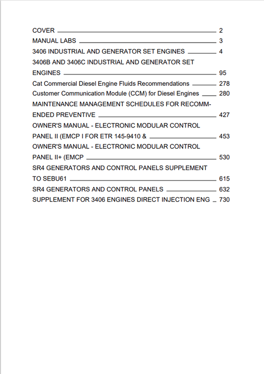 Caterpillar Cat 3512 Generator Set Engine Operation and Maintenance Manual PDF | S/N 2WB