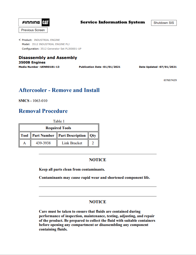 Caterpillar Cat 3512 Industrial Engine Service and Repair Manual PDF | S/N PLJ