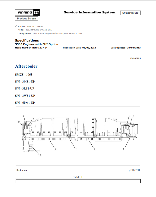Caterpillar Cat 3512 Marine Engine Service And Repair Manual PDF | S/N 3RS
