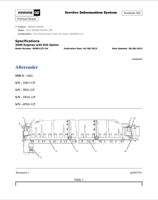 Caterpillar Cat 3512 Marine Engine Service And Repair Manual PDF | S/N 3RS
