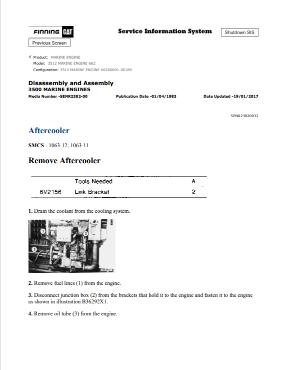 Caterpillar Cat 3512 Marine Engine Service and Repair Manual PDF | S/N 66Z