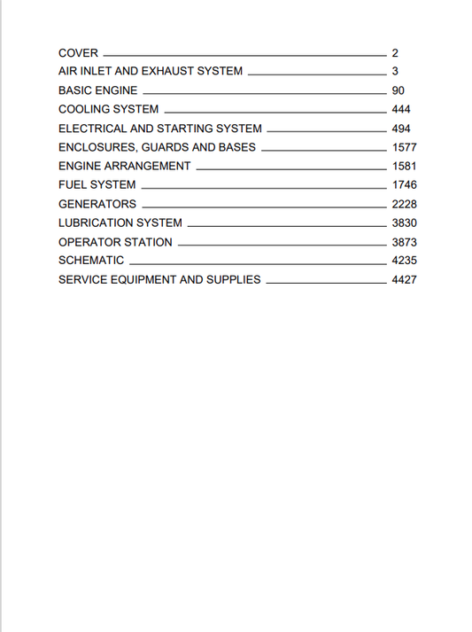 Caterpillar Cat 3516 Gen Set Engine Service and Repair Manual PDF | S/N 4XF