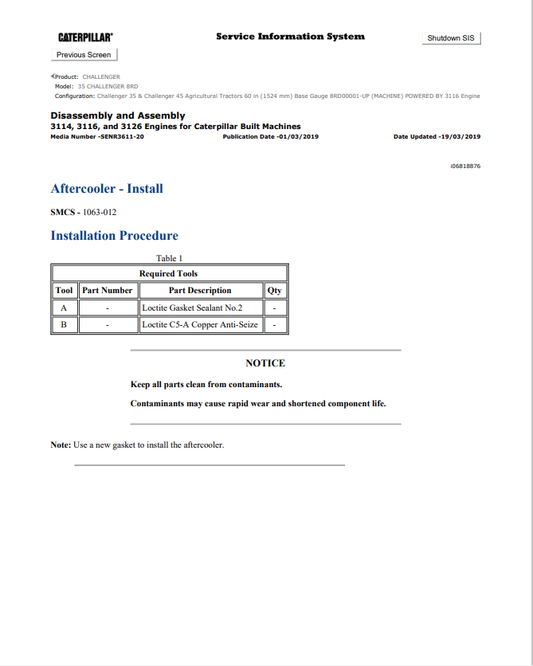 Caterpillar Cat 35 Challenger Service and Repair Manual PDF | S/N 8RD