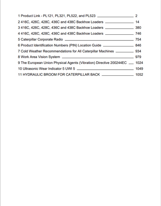 Caterpillar Cat 416C Backhoe Loader Operation and Maintenance Manual PDF | S/N 5YN