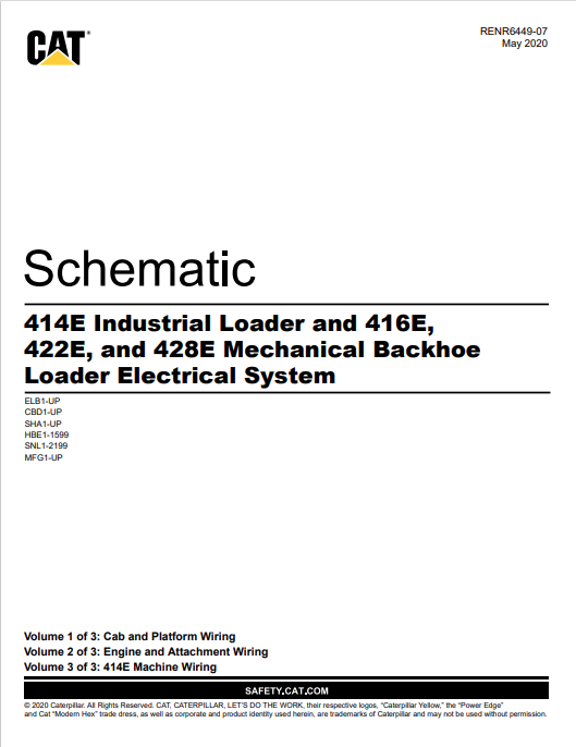 Caterpillar Cat 416E Backhoe Loader Electrical and Hydraulic Manual PDF | S/N MFG
