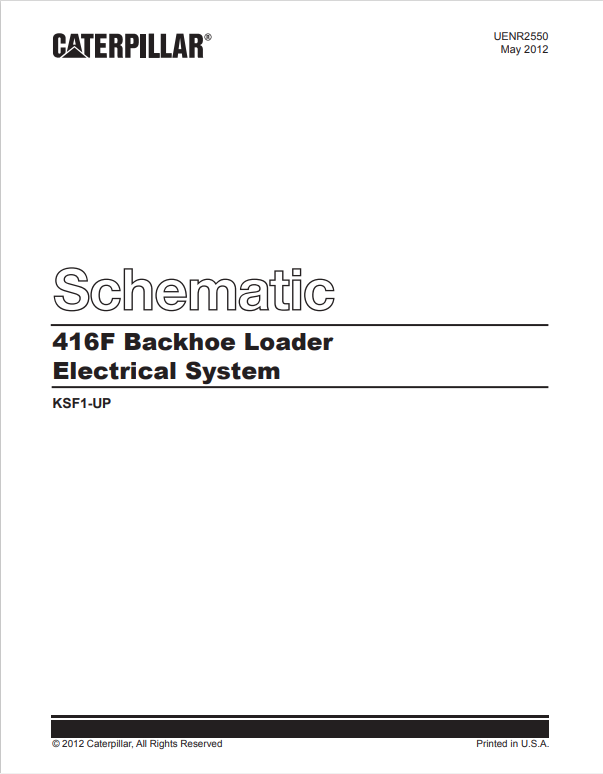 Caterpillar Cat 416F Backhoe Loader Electrical System Schematic Manual PDF | S/N KSF1