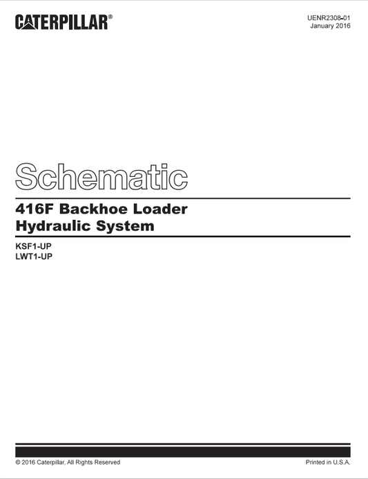 Caterpillar Cat 416F Backhoe Loader Electrical and Hydraulic Schematic Manual PDF | S/N KSF
