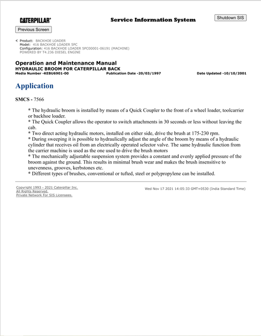 Caterpillar Cat 416 Backhoe Loader Operation and Maintenance Manual PDF | S/N 5PC