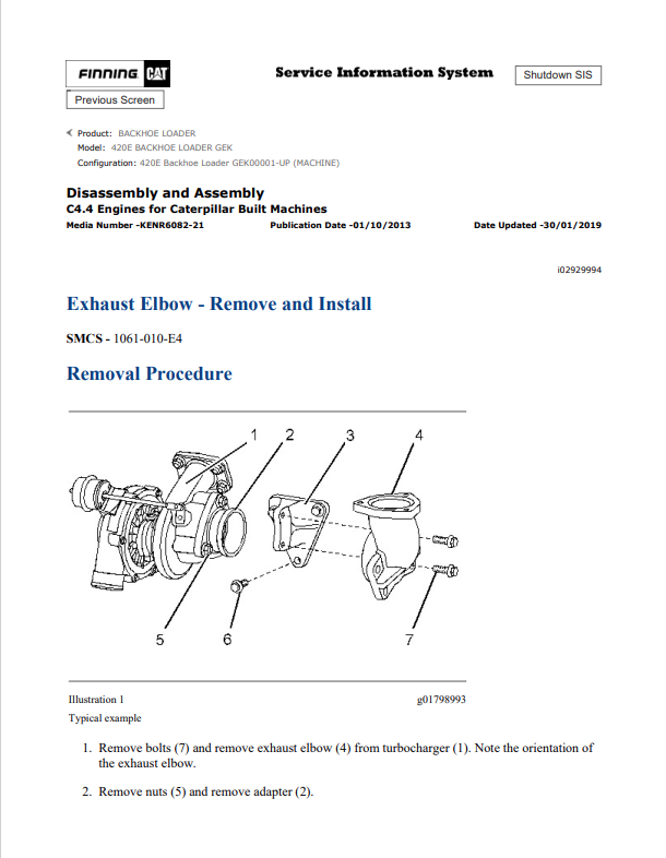 Caterpillar Cat 420E Backhoe Loader Service and Repair Manual PDF | S/N GEK