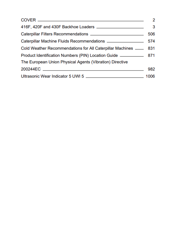 Caterpillar Cat 420F Backhoe Loader Operation and Maintenance Manual PDF | S/N JWJ