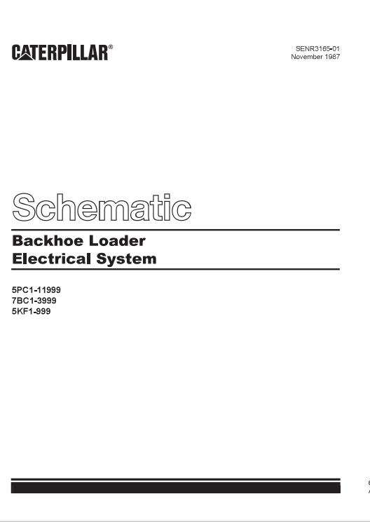 Caterpillar Cat 426 Backhoe Loader Electrical and Hydraulic Schematic Manual PDF | S/N 7BC