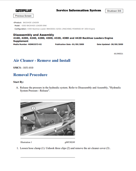 Caterpillar Cat 430D Backhoe Loader Service and Repair Manual PDF | S/N BNK