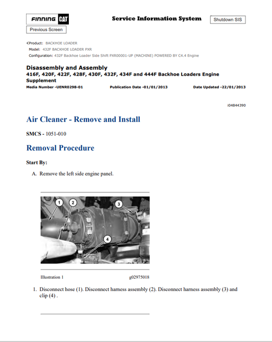 Caterpillar Cat 432F Backhoe Loader Service and Repair Manual PDF | S/N PXR