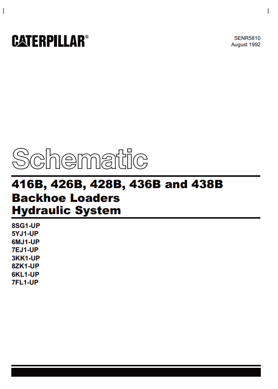 Caterpillar Cat 436B Backhoe Loader Electrical And Hydraulics Schematic Manual PDF | S/N 6MJ