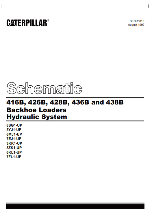 Caterpillar Cat 436B Backhoe Loader Electrical And Hydraulics Schematic Manual PDF | S/N 6MJ