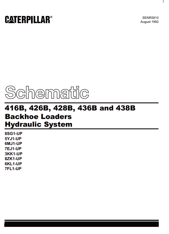 Caterpillar Cat 436B Backhoe Loader Electrical And Hydraulics Schematic Manual PDF | S/N 7FL