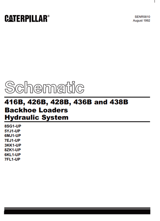 Caterpillar Cat 436B Backhoe Loader Electrical And Hydraulics Schematic Manual PDF | S/N 7FL
