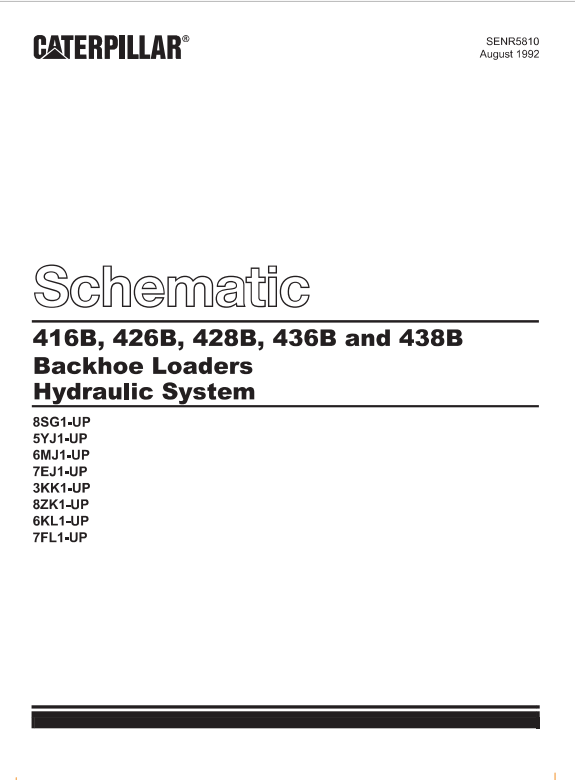 Caterpillar Cat 438B Backhoe Loader Electrical And Hydraulic Schematic Manual PDF | S/N 3KK