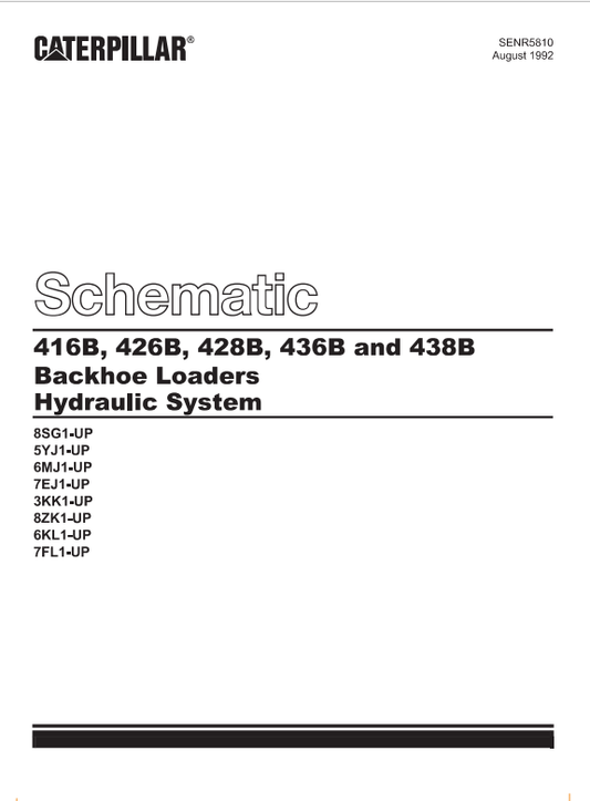 Caterpillar Cat 438B Backhoe Loader Electrical And Hydraulic Schematic Manual PDF | S/N 3KK