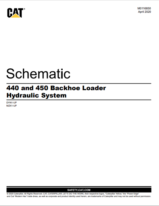 Caterpillar Cat 440 Backhoe Loader Electrical and Hydraulic Schematic Manual PDF | S/N MZX