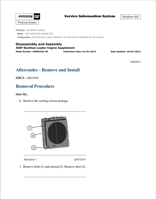 Caterpillar Cat 450F Backhoe Loader Service and Repair Manual PDF | S/N HJR