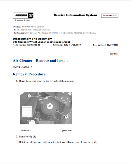 Caterpillar Cat 465 Compact Wheel Loader &nbsp;Service and Repair Manual PDF | S/N 8BS