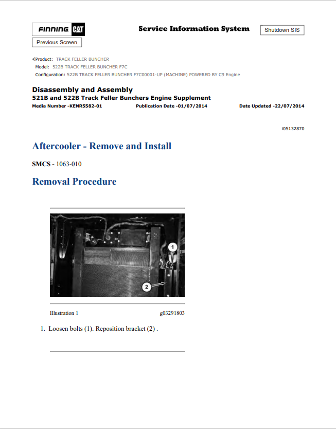 Caterpillar Cat 522B Track Feller Buncher Service and Repair Manual PDF | S/N F7C