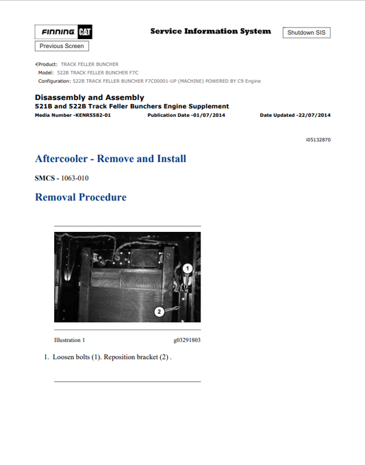 Caterpillar Cat 522B Track Feller Buncher Service and Repair Manual PDF | S/N F7C